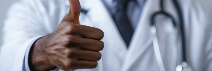 Positive medical professional gesture indicating approval or good news.