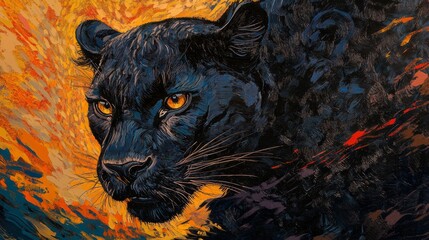 masterpiece close up shot of a black panther, insanely detailed, 32k, stunning colorful, National geographic photo, award winning photography, museum quality