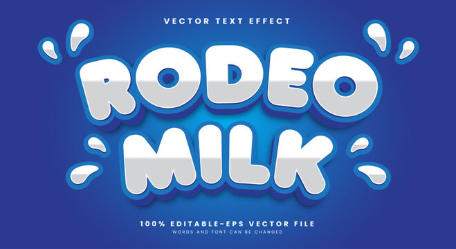 Rodeo Milk Editable Text effect Template Suitable for fresh drink