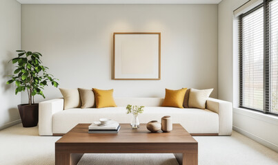 Modern living room with stylish decor and natural light in a cozy home setting