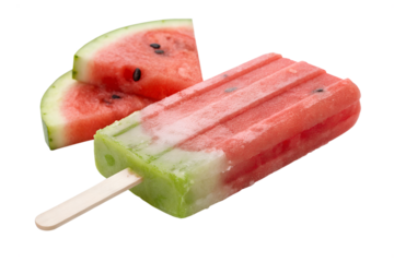 Watermelon popsicle isolated on transparent background