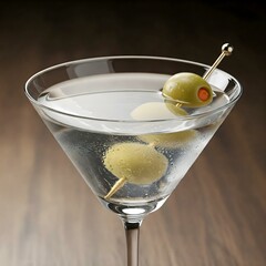 martini cocktail with olives