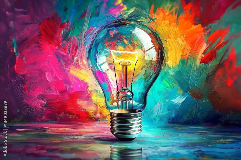 Poster dynamic hues create a striking visual representation of creativity and inspiration.