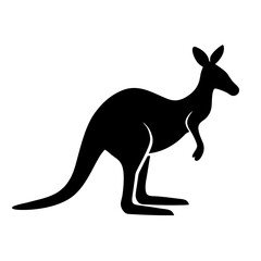 Fototapeta premium Kangaroo with baby vector silhouette illustration