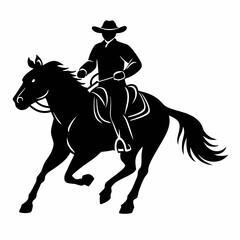 Silhouette of a horse and rider galloping