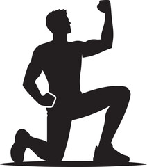 Triumphant pose illustration