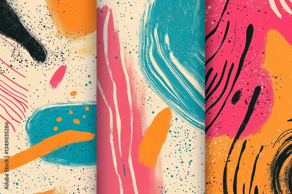 Poster creative color forms bring vibrancy to bohemian vector art.