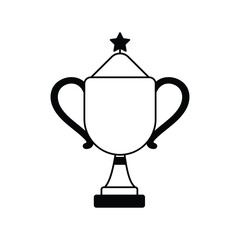Fototapeta premium Trophy glyph outline icon with white background vector stock illustration