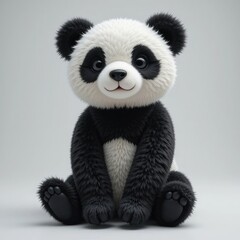Cute Panda Bear Cub Sitting Adorably for a Portrait