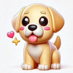 Fototapeta premium Adorable Labrador Puppy Rendered in Kawaii Style with Enhanced Details