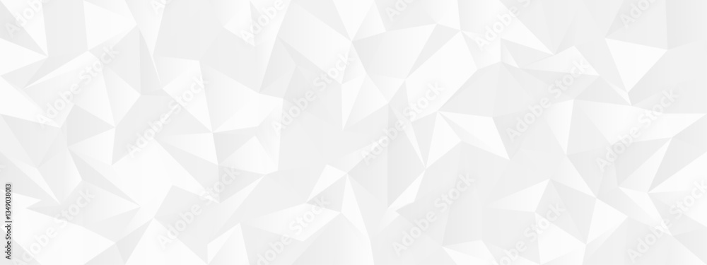 Poster abstract geometric polygon pattern in white and gray for modern background design.