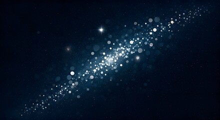 A cosmic glitter background with silver stars twinkling, and shimmering light particles floating in the vast dark sky, Ai Generated