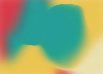 Teal, Yellow, and Red Mesh Gradient with Grain Background