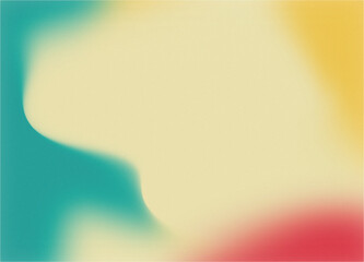 Teal, Yellow, and Red Mesh Gradient with Grain Background