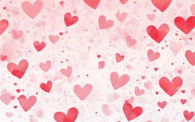 Pink and Red Hearts Floating on a Light Background for Valentine's Day