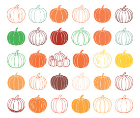 pumpkins icon set vector