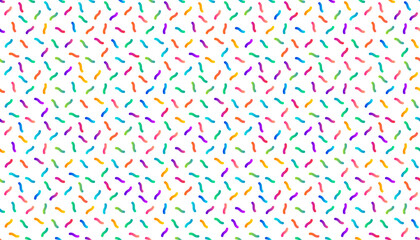 Colorful sprinkles banner background, colorful falling decorative sprinkles background