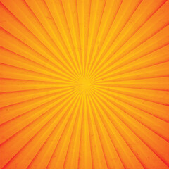 Orange sun rays background