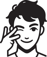 Playful wink illustration