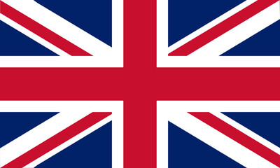 Classic flag Great Britain. Official flag Great Britain with size proportions and original color. Standard color and size. Independence Day. UK. National flag Great Britain with coat arms.