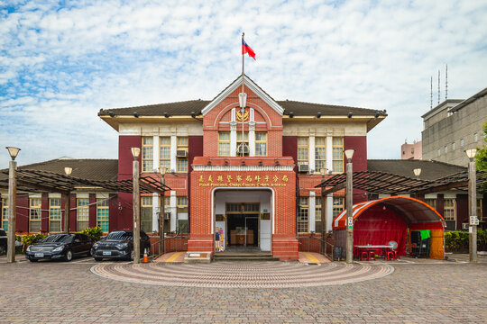 July 16, 2022: Puzi police office, former Dong Shih County Admission Center during japanese colonial peroid for the reorganization of local administration, was built in 1925 at Puzi, Chiayi, Taiwan
