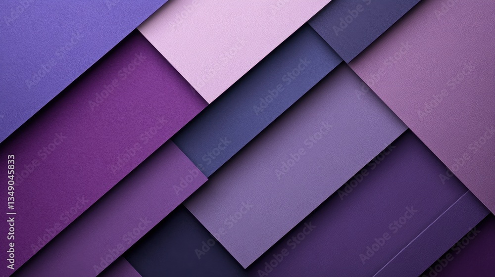 Poster deep violet and soft lavender geometric layers, overlapping in a striped diagonal pattern for an ele