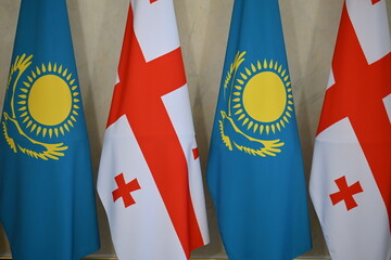 Kazakhstan and Georgia flag, Kazakhstan and Georgia, Kazakhstan and Georgia business, patriotic, Flags of Kazakhstan and Georgia, symbol, country, national, nation, patriotism, stripes, super, patriot