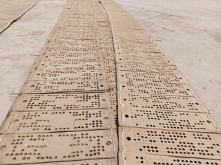 banarsi handloom saree designer punch card. Jacquard handloom pattern cards for an old textile machine in varanasi india
