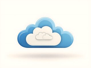 Cloud computing icon with 3D render.