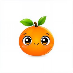 Cute Cartoon Orange Illustration Happy Smiley Face Bright Vibrant Colors