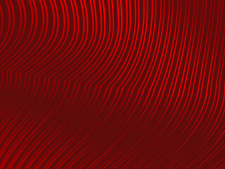 Abstract red geometric lines on red background. Modern shiny gradient red wavy futuristic pattern. Futuristic technology concept, suitable for covers, posters, banners, flyers, websites, etc.