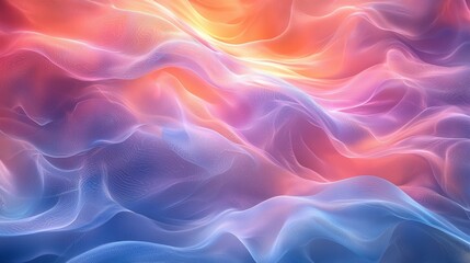Obraz premium A dreamy abstract background with flowing, organic shapes in subtle hues of blue, pink, and lavender, ideal for a calming presentation