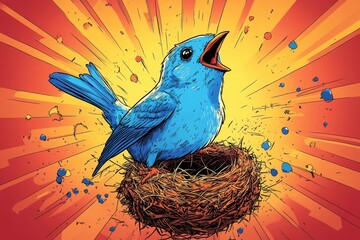 Whimsical Bluebird Haven, Nesting birds