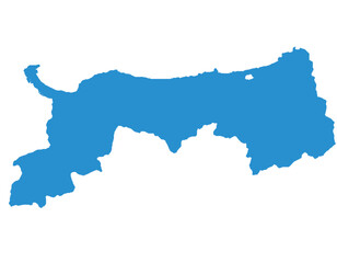 Fototapeta premium 鳥取県 地図 ブルー イラスト