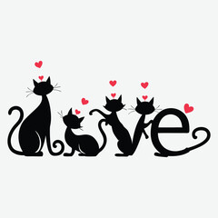 Love T-Shirt Design Funny Cat Lover  Design