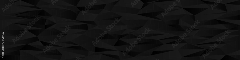 Poster abstract geometric chaos pattern with black triangles for modern graphic design.