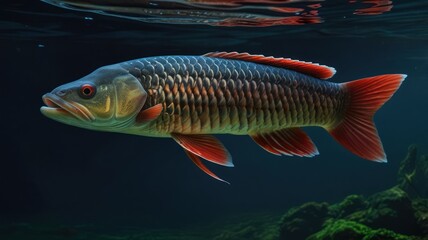 Fototapeta premium Vibrant fish swimming underwater, showcasing striking colors