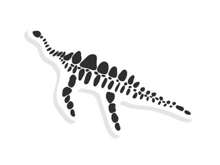 Abstract dinosaur skeleton illustration featuring black and white colors © elif