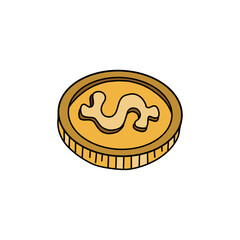 Gold coin. Money icons. Cash dollar currency. Realistic dollar gold coin. Profit money, investment and financial savings