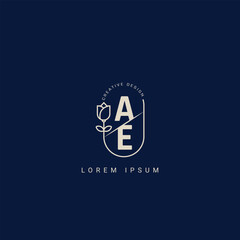 Letter AE EA Creative Logo design with unique and simple design
