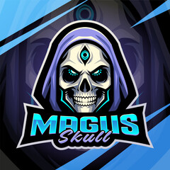 Magus skull esport mascot logo design