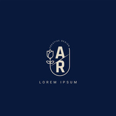 Letter AR RA Creative Logo design with unique and simple design