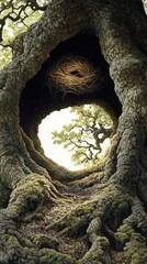 Fototapeta premium Ancient Oaks Hidden Home, Nesting birds