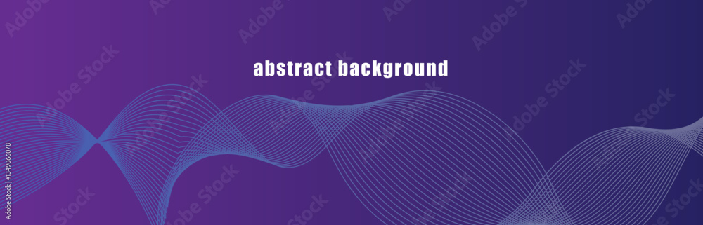 Poster dynamic abstract gradient with purple and blue waves.