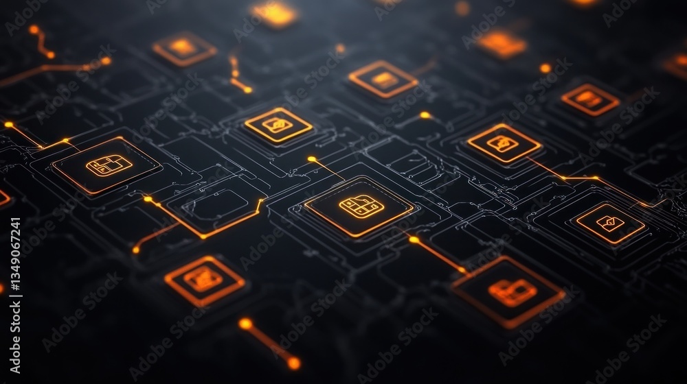 Aufkleber network data flow: a visual representation of digital connectivity