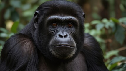 Obraz premium Close-up of a pensive chimpanzee