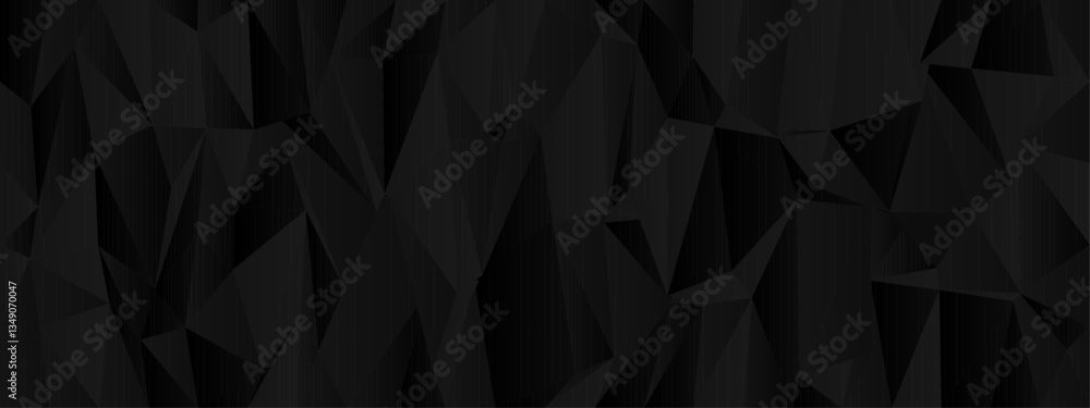 Poster abstract geometric black polygon background for modern design and digital art projects.