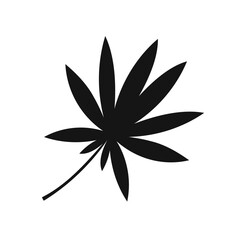 Black palmate leaf silhouette vector – elegant botanical foliage illustration for nature, eco, and minimalist designs