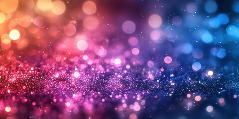 Colorful bokeh background with vibrant lights creating a sparkling atmosphere at night
