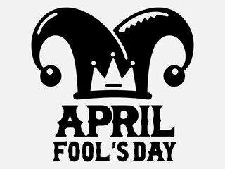Happy April Fool's Day Silhouette Vector Illustration